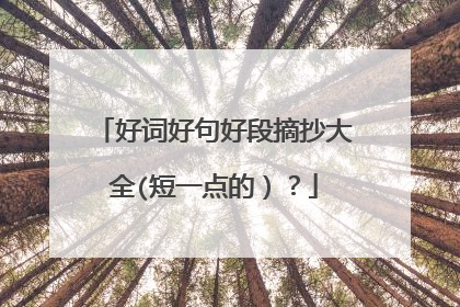 好词好句好段摘抄大全(短一点的)?