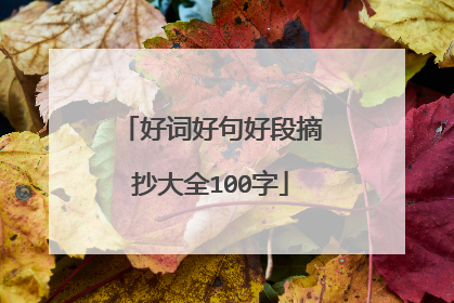 好词好句好段摘抄大全100字