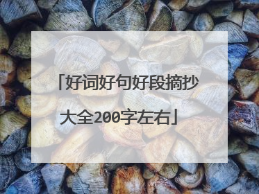 好词好句好段摘抄大全200字左右