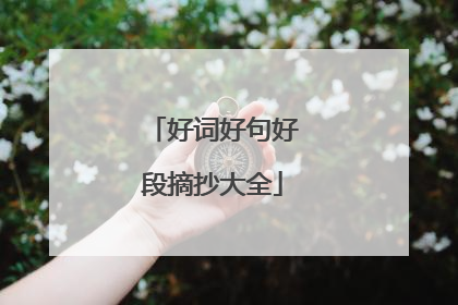 好词好句好段摘抄大全