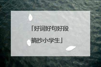 好词好句好段摘抄小学生