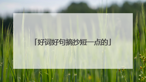 好词好句摘抄短一点的