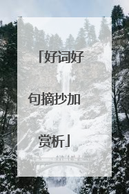 好词好句摘抄加赏析