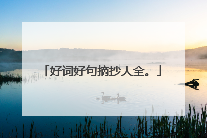 好词好句摘抄大全。