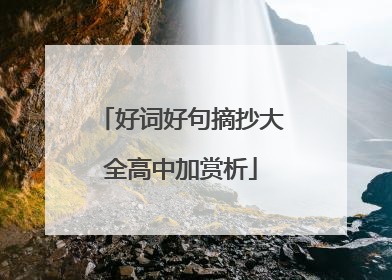 好词好句摘抄大全高中加赏析