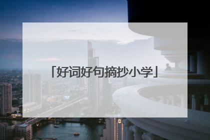 好词好句摘抄小学