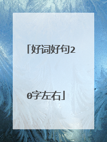 好词好句20字左右