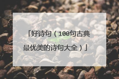 好诗句（100句古典最优美的诗句大全）