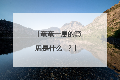 奄奄一息的意思是什么 ?