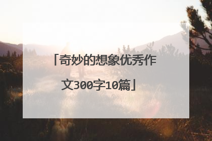 奇妙的想象优秀作文300字10篇