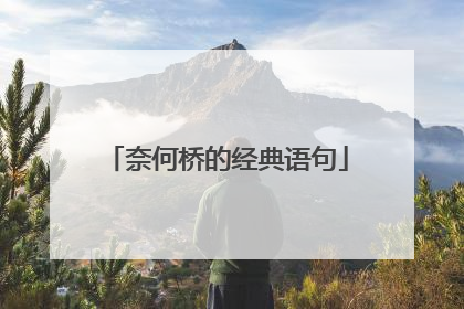 奈何桥的经典语句