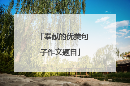 奉献的优美句子作文题目