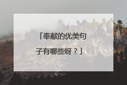 奉献的优美句子有哪些呀?
