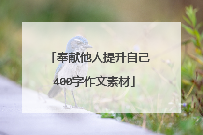 奉献他人提升自己400字作文素材