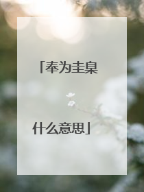 奉为圭臬什么意思