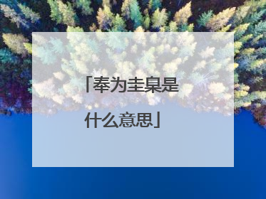 奉为圭臬是什么意思