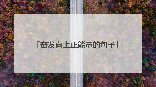 奋发向上正能量的句子