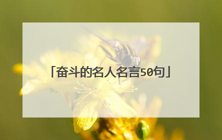 奋斗的名人名言50句