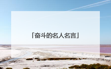 奋斗的名人名言
