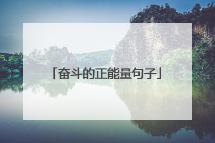 奋斗的正能量句子