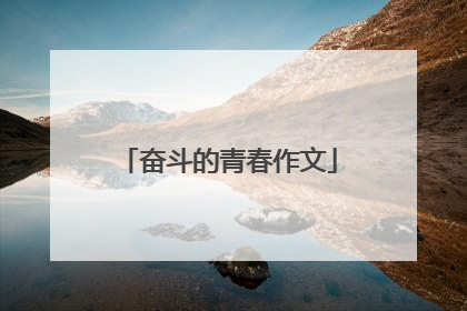 奋斗的青春作文