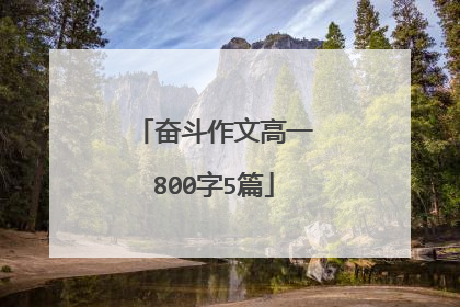 奋斗作文高一800字5篇