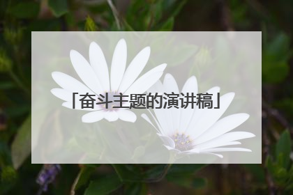 奋斗主题的演讲稿