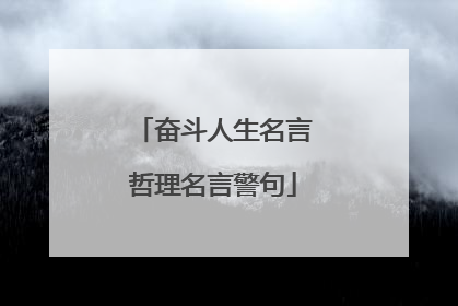 奋斗人生名言哲理名言警句