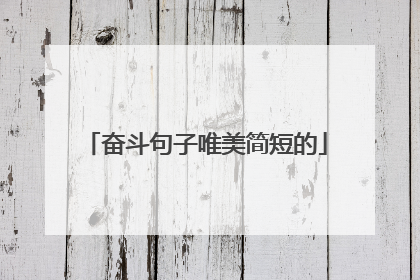 奋斗句子唯美简短的