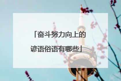 奋斗努力向上的谚语俗语有哪些