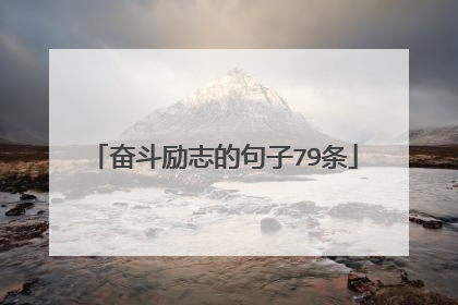 奋斗励志的句子79条