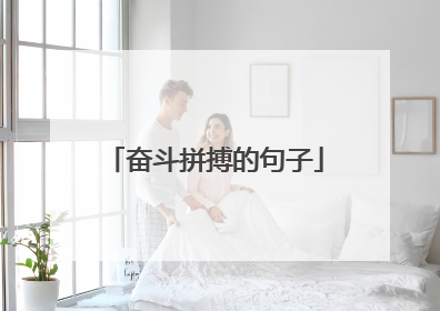 奋斗拼搏的句子