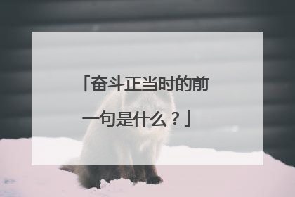 奋斗正当时的前一句是什么？