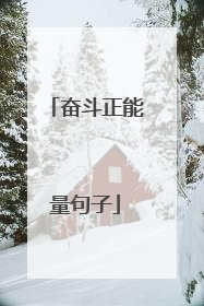 奋斗正能量句子