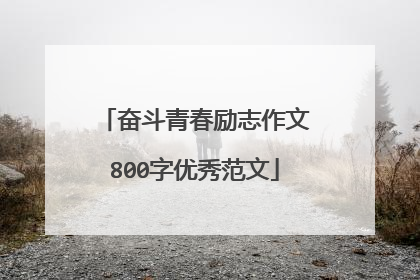 奋斗青春励志作文800字优秀范文