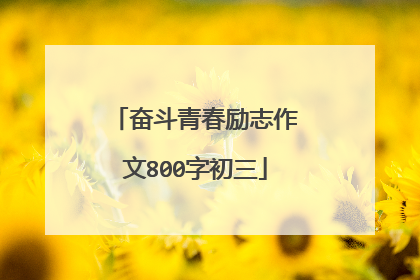 奋斗青春励志作文800字初三