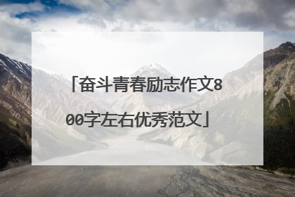 奋斗青春励志作文800字左右优秀范文