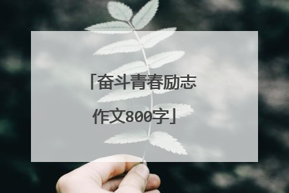 奋斗青春励志作文800字