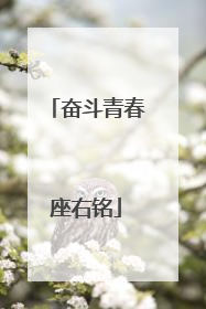 奋斗青春座右铭