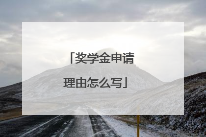 奖学金申请理由怎么写