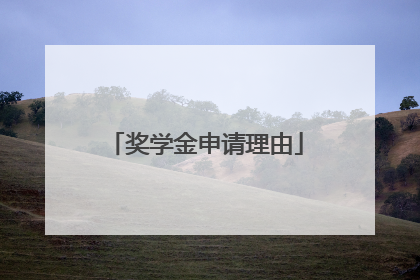 奖学金申请理由