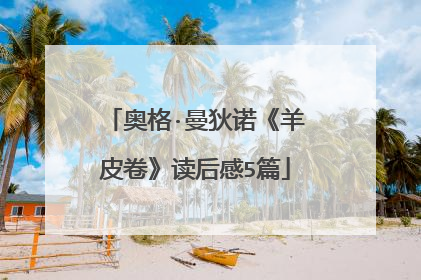 奥格·曼狄诺《羊皮卷》读后感5篇