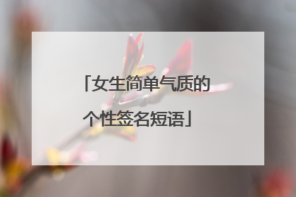 女生简单气质的个性签名短语