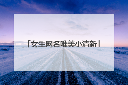 女生网名唯美小清新