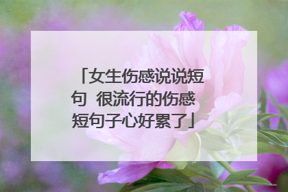女生伤感说说短句 很流行的伤感短句子心好累了