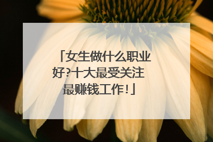 女生做什么职业好?十大最受关注最赚钱工作!