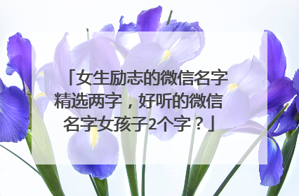 女生励志的微信名字精选两字,好听的微信名字女孩子2个字?