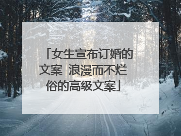 女生宣布订婚的文案 浪漫而不烂俗的高级文案