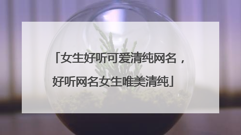 女生好听可爱清纯网名，好听网名女生唯美清纯