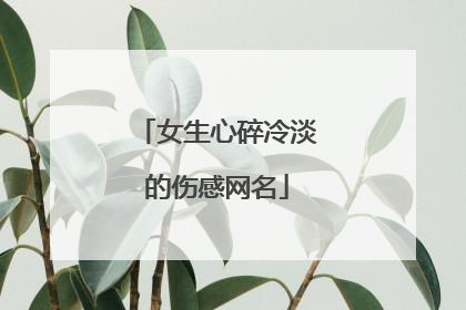 女生心碎冷淡的伤感网名